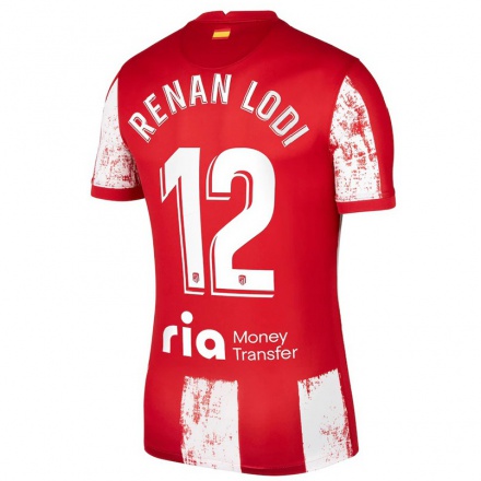 Naisten Jalkapallo Renan Lodi #12 Punainen Valkoinen Kotipaita 2021/22 Lyhythihainen Paita T-paita