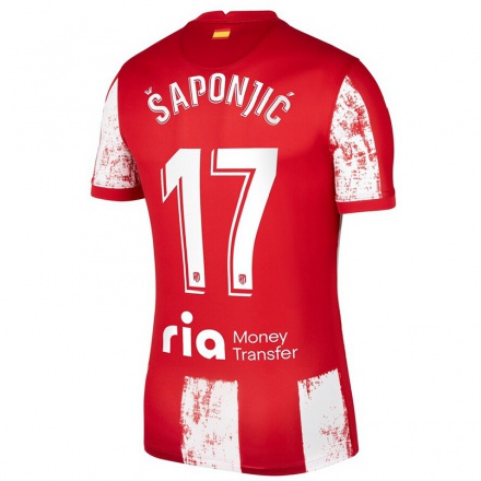 Naisten Jalkapallo Ivan Saponjic #17 Punainen Valkoinen Kotipaita 2021/22 Lyhythihainen Paita T-paita