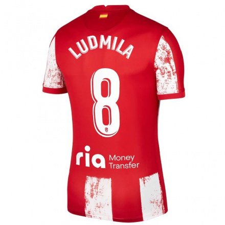 Naisten Jalkapallo Ludmila #8 Punainen Valkoinen Kotipaita 2021/22 Lyhythihainen Paita T-paita
