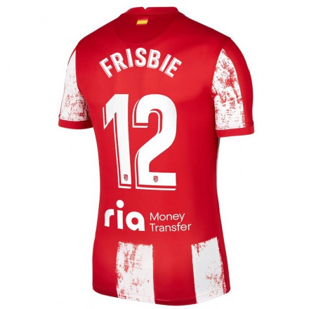 Naisten Jalkapallo Amanda Frisbie #12 Punainen Valkoinen Kotipaita 2021/22 Lyhythihainen Paita T-paita