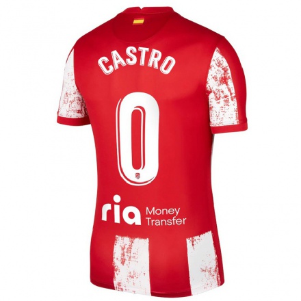 Naisten Jalkapallo Oscar Castro #0 Punainen Valkoinen Kotipaita 2021/22 Lyhythihainen Paita T-paita