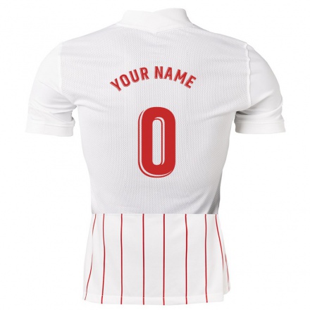 Naisten Jalkapallo Sinun Nimesi #0 Valkoinen Kotipaita 2021/22 Lyhythihainen Paita T-paita