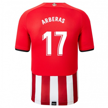 Naisten Jalkapallo Xabier Arberas #17 Punainen Valkoinen Kotipaita 2021/22 Lyhythihainen Paita T-paita