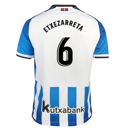 Naisten Jalkapallo Ane Etxezarreta #6 Valkoinen Sininen Kotipaita 2021/22 Lyhythihainen Paita T-paita