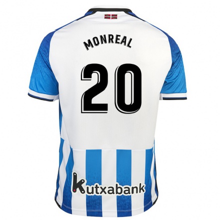 Naisten Jalkapallo Nacho Monreal #20 Valkoinen Sininen Kotipaita 2021/22 Lyhythihainen Paita T-paita