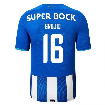 Naisten Jalkapallo Marko Grujic #16 Kuninkaallisen Sininen Kotipaita 2021/22 Lyhythihainen Paita T-paita