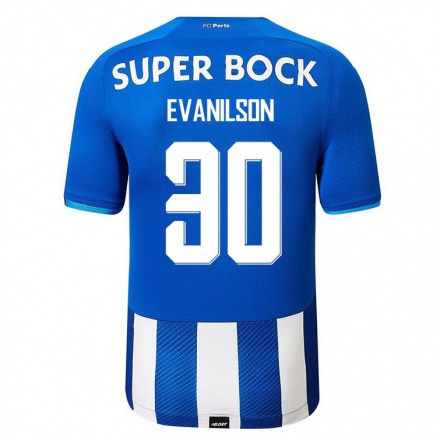 Naisten Jalkapallo Evanilson #30 Kuninkaallisen Sininen Kotipaita 2021/22 Lyhythihainen Paita T-paita