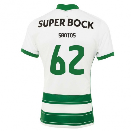 Naisten Jalkapallo Tiago Santos #62 Valkoinen Vihreä Kotipaita 2021/22 Lyhythihainen Paita T-paita