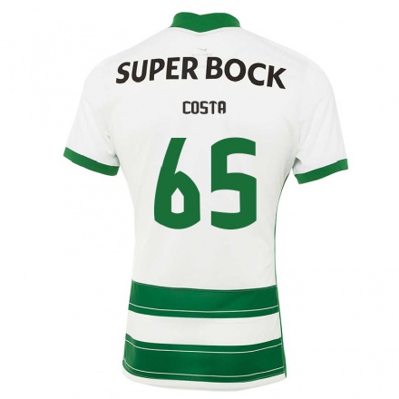 Naisten Jalkapallo Goncalo Costa #65 Valkoinen Vihreä Kotipaita 2021/22 Lyhythihainen Paita T-paita