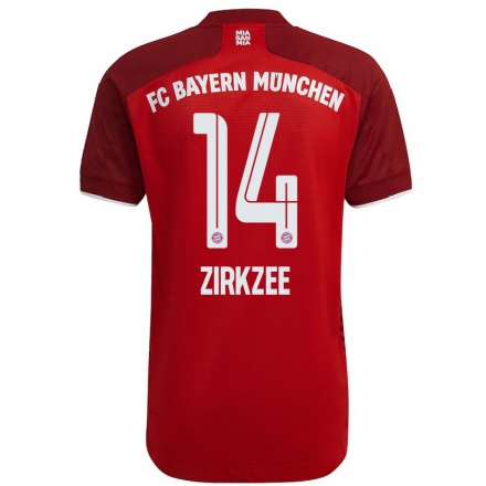 Naisten Jalkapallo Joshua Zirkzee #14 Tummanpunainen Kotipaita 2021/22 Lyhythihainen Paita T-paita