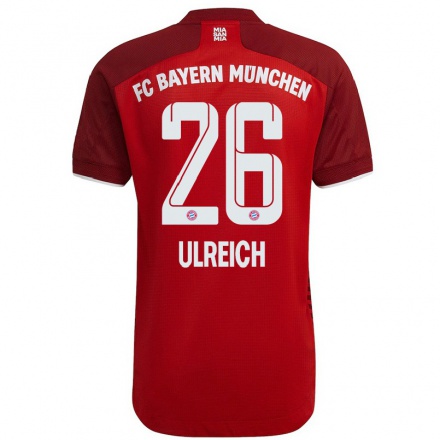 Naisten Jalkapallo Sven Ulreich #26 Tummanpunainen Kotipaita 2021/22 Lyhythihainen Paita T-paita