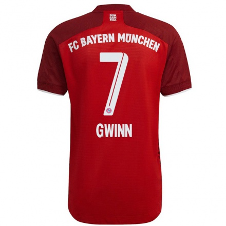 Naisten Jalkapallo Giulia Gwinn #7 Tummanpunainen Kotipaita 2021/22 Lyhythihainen Paita T-paita