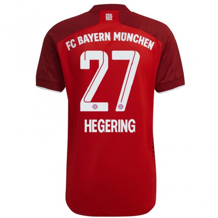 Naisten Jalkapallo Marina Hegering #27 Tummanpunainen Kotipaita 2021/22 Lyhythihainen Paita T-paita