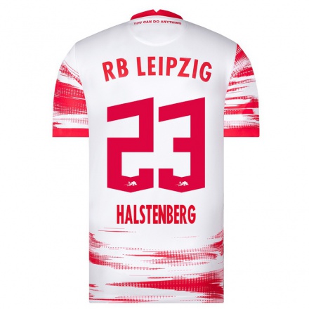 Naisten Jalkapallo Marcel Halstenberg #23 Punainen Valkoinen Kotipaita 2021/22 Lyhythihainen Paita T-paita