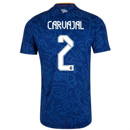 Naisten Jalkapallo Daniel Carvajal #2 Tummansininen Vieraspaita 2021/22 Lyhythihainen Paita T-paita