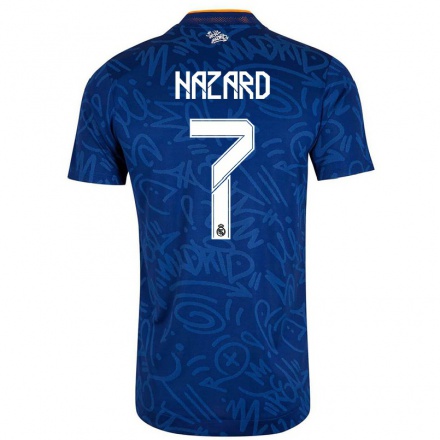 Naisten Jalkapallo Eden Hazard #7 Tummansininen Vieraspaita 2021/22 Lyhythihainen Paita T-paita