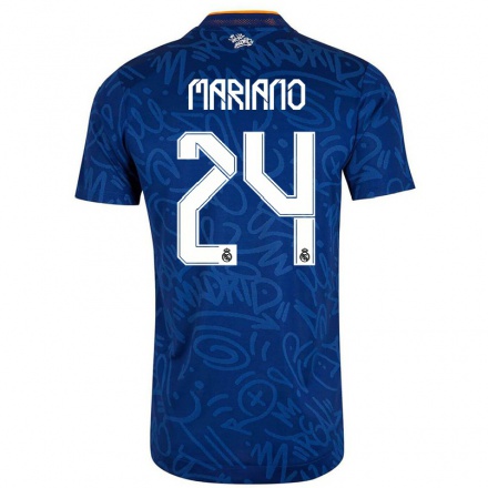 Naisten Jalkapallo Mariano Diaz #24 Tummansininen Vieraspaita 2021/22 Lyhythihainen Paita T-paita