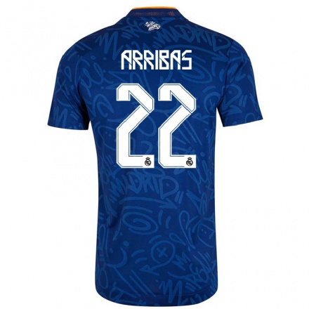 Naisten Jalkapallo Sergio Arribas #22 Tummansininen Vieraspaita 2021/22 Lyhythihainen Paita T-paita