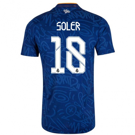 Naisten Jalkapallo Kenneth Soler #18 Tummansininen Vieraspaita 2021/22 Lyhythihainen Paita T-paita