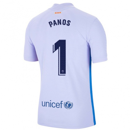 Naisten Jalkapallo Sandra Panos #1 Vaalea Violettiti Vieraspaita 2021/22 Lyhythihainen Paita T-paita
