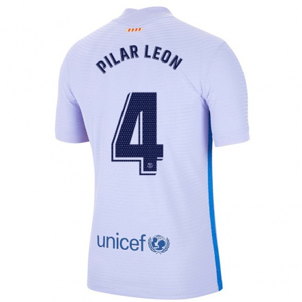 Naisten Jalkapallo Maria Pilar Leon #4 Vaalea Violettiti Vieraspaita 2021/22 Lyhythihainen Paita T-paita