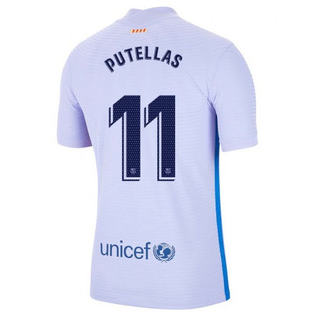 Naisten Jalkapallo Alexia Putellas #11 Vaalea Violettiti Vieraspaita 2021/22 Lyhythihainen Paita T-paita