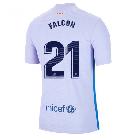 Naisten Jalkapallo Andrea Falcon #21 Vaalea Violettiti Vieraspaita 2021/22 Lyhythihainen Paita T-paita