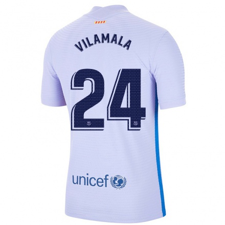 Naisten Jalkapallo Bruna Vilamala #24 Vaalea Violettiti Vieraspaita 2021/22 Lyhythihainen Paita T-paita