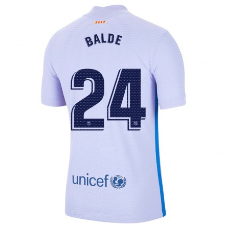 Naisten Jalkapallo Alejandro Balde #24 Vaalea Violettiti Vieraspaita 2021/22 Lyhythihainen Paita T-paita
