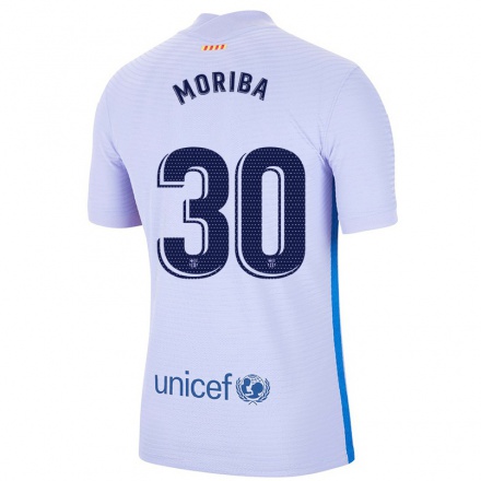 Naisten Jalkapallo Ilaix Moriba #30 Vaalea Violettiti Vieraspaita 2021/22 Lyhythihainen Paita T-paita