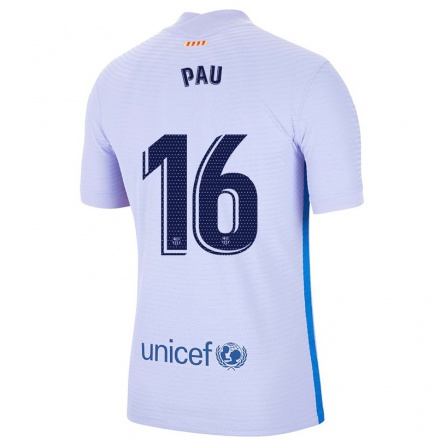Naisten Jalkapallo Gasol Pau #16 Vaalea Violettiti Vieraspaita 2021/22 Lyhythihainen Paita T-paita