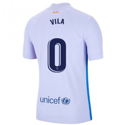 Naisten Jalkapallo Ramon Vila #0 Vaalea Violettiti Vieraspaita 2021/22 Lyhythihainen Paita T-paita