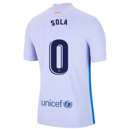 Naisten Jalkapallo Arnau Sola #0 Vaalea Violettiti Vieraspaita 2021/22 Lyhythihainen Paita T-paita