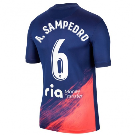Naisten Jalkapallo Amanda Sampedro #6 Tummansininen Oranssi Vieraspaita 2021/22 Lyhythihainen Paita T-paita