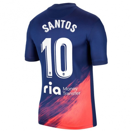 Naisten Jalkapallo Leicy Santos #10 Tummansininen Oranssi Vieraspaita 2021/22 Lyhythihainen Paita T-paita