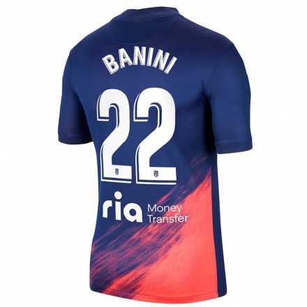 Naisten Jalkapallo Estefania Banini #22 Tummansininen Oranssi Vieraspaita 2021/22 Lyhythihainen Paita T-paita