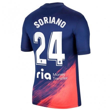 Naisten Jalkapallo Mario Soriano #24 Tummansininen Oranssi Vieraspaita 2021/22 Lyhythihainen Paita T-paita