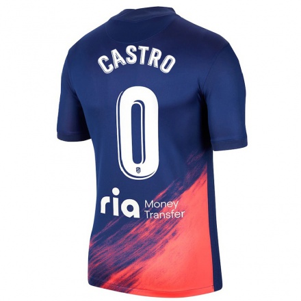 Naisten Jalkapallo Oscar Castro #0 Tummansininen Oranssi Vieraspaita 2021/22 Lyhythihainen Paita T-paita