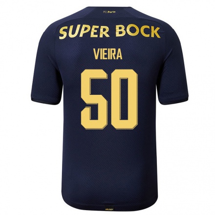 Naisten Jalkapallo Fabio Vieira #50 Laivastonsininen Vieraspaita 2021/22 Lyhythihainen Paita T-paita