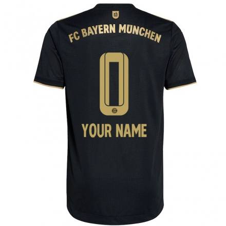 Naisten Jalkapallo Sinun Nimesi #0 Musta Vieraspaita 2021/22 Lyhythihainen Paita T-paita