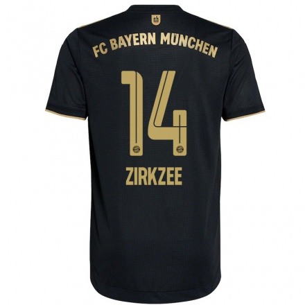 Naisten Jalkapallo Joshua Zirkzee #14 Musta Vieraspaita 2021/22 Lyhythihainen Paita T-paita