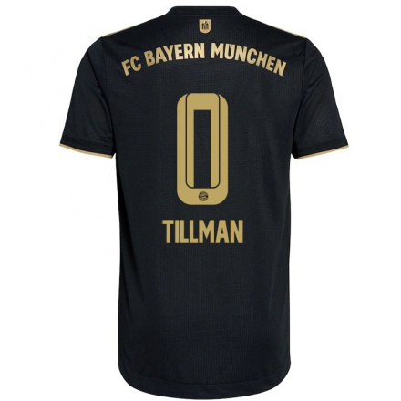 Naisten Jalkapallo Malik Tillman #0 Musta Vieraspaita 2021/22 Lyhythihainen Paita T-paita