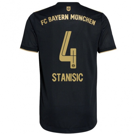 Naisten Jalkapallo Josip Stanisic #4 Musta Vieraspaita 2021/22 Lyhythihainen Paita T-paita