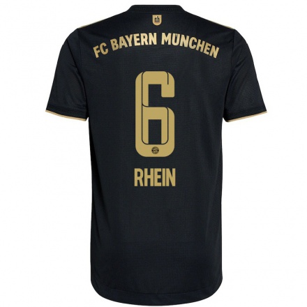 Naisten Jalkapallo Torben Rhein #6 Musta Vieraspaita 2021/22 Lyhythihainen Paita T-paita