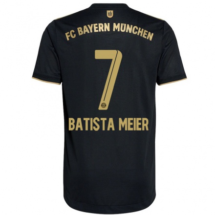 Naisten Jalkapallo Oliver Batista Meier #7 Musta Vieraspaita 2021/22 Lyhythihainen Paita T-paita