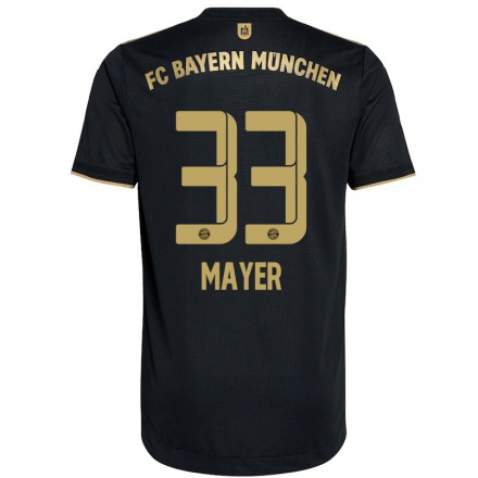 Naisten Jalkapallo Jakob Mayer #33 Musta Vieraspaita 2021/22 Lyhythihainen Paita T-paita