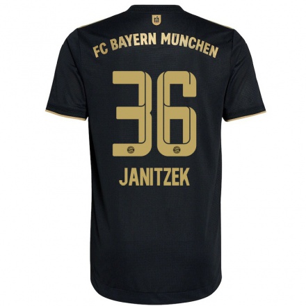 Naisten Jalkapallo Justin Janitzek #36 Musta Vieraspaita 2021/22 Lyhythihainen Paita T-paita