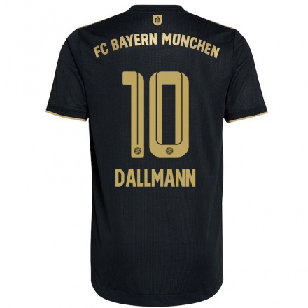 Naisten Jalkapallo Linda Dallmann #10 Musta Vieraspaita 2021/22 Lyhythihainen Paita T-paita