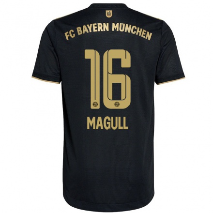 Naisten Jalkapallo Lina Magull #16 Musta Vieraspaita 2021/22 Lyhythihainen Paita T-paita