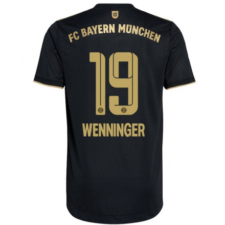 Naisten Jalkapallo Carina Wenninger #19 Musta Vieraspaita 2021/22 Lyhythihainen Paita T-paita